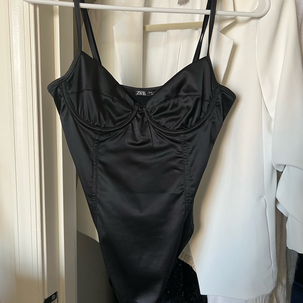 Zara black bustier bodysuit